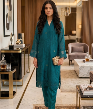 Teal Brocade