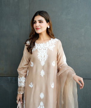 Peach Raw Silk Shirt & Pants