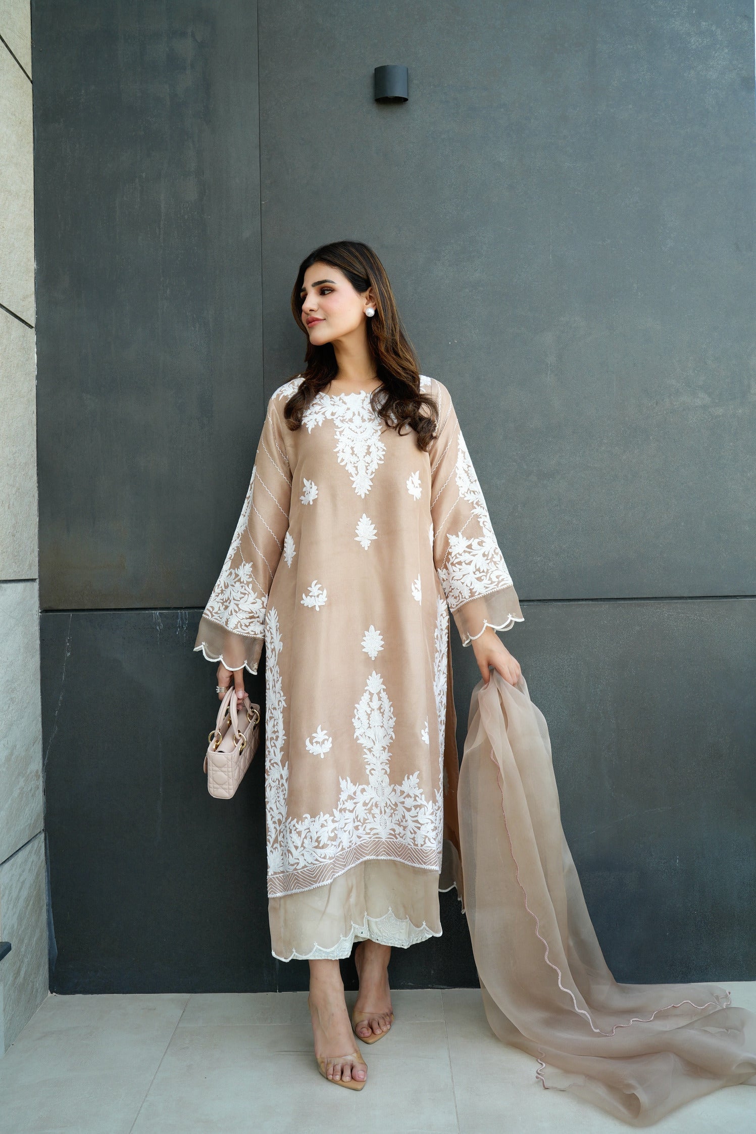 Peach Raw Silk Shirt & Pants