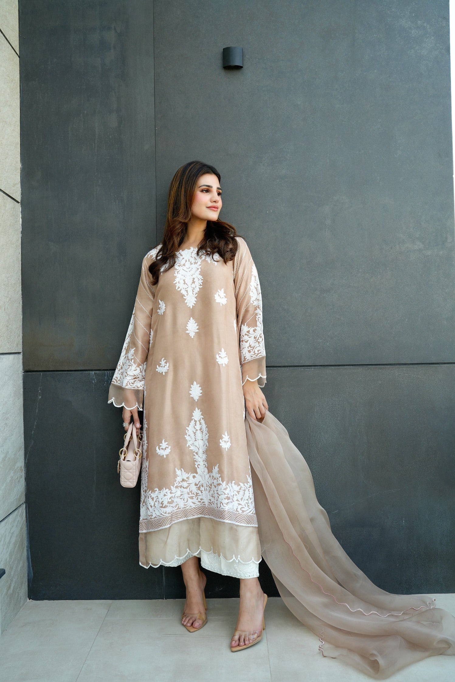 Peach Raw Silk Shirt & Pants