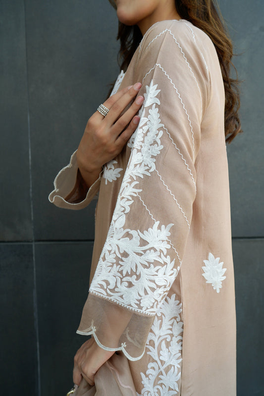 Peach Raw Silk Shirt & Pants