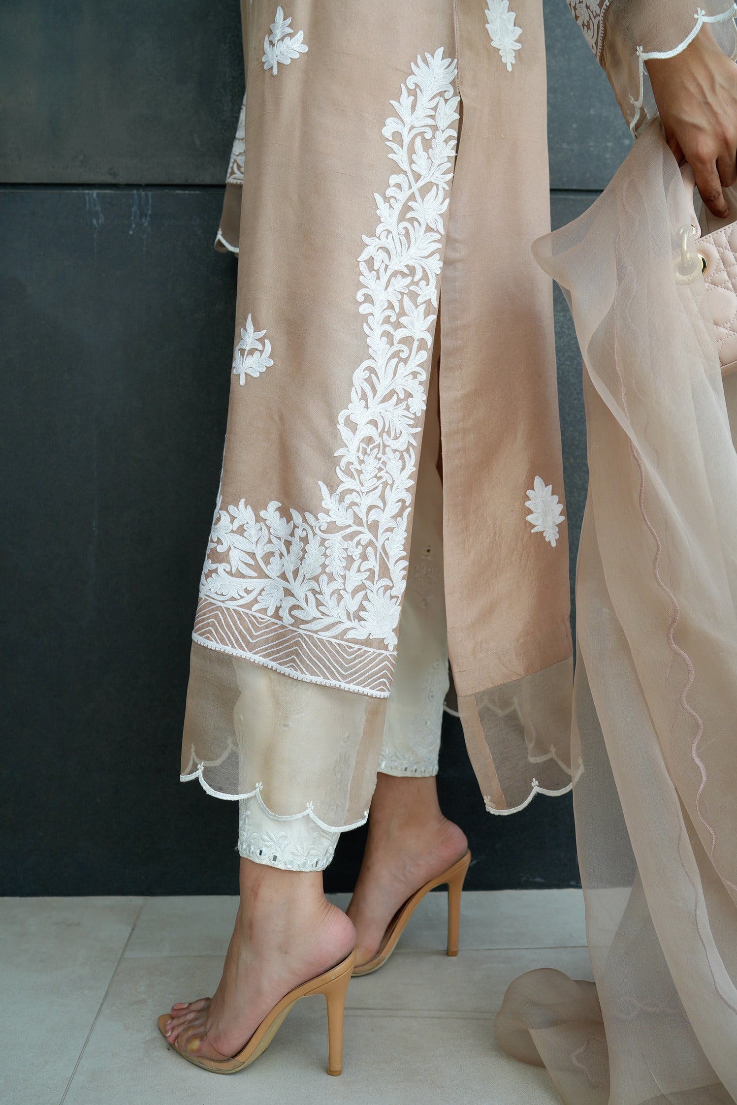 Peach Raw Silk Shirt & Pants