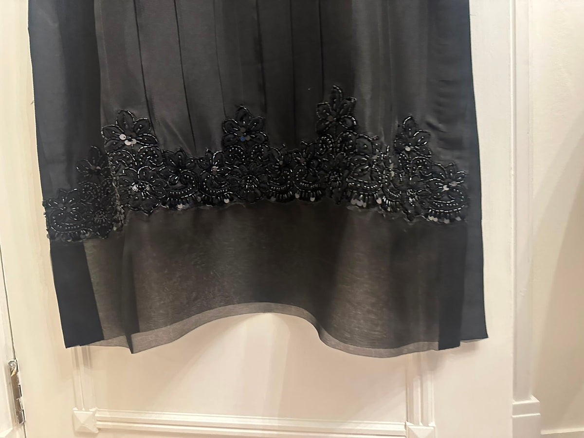 Kaftan in Raw Silk With Sequins Laces